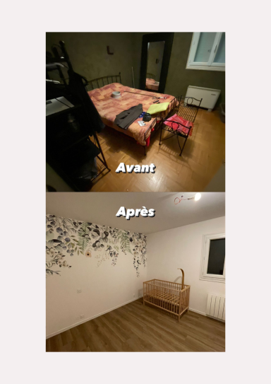 Avant, après d'une rénovation pour une chambre à coucher